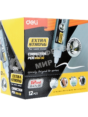 Ручка корректор Deli EH10490 шариковый белый 12мл