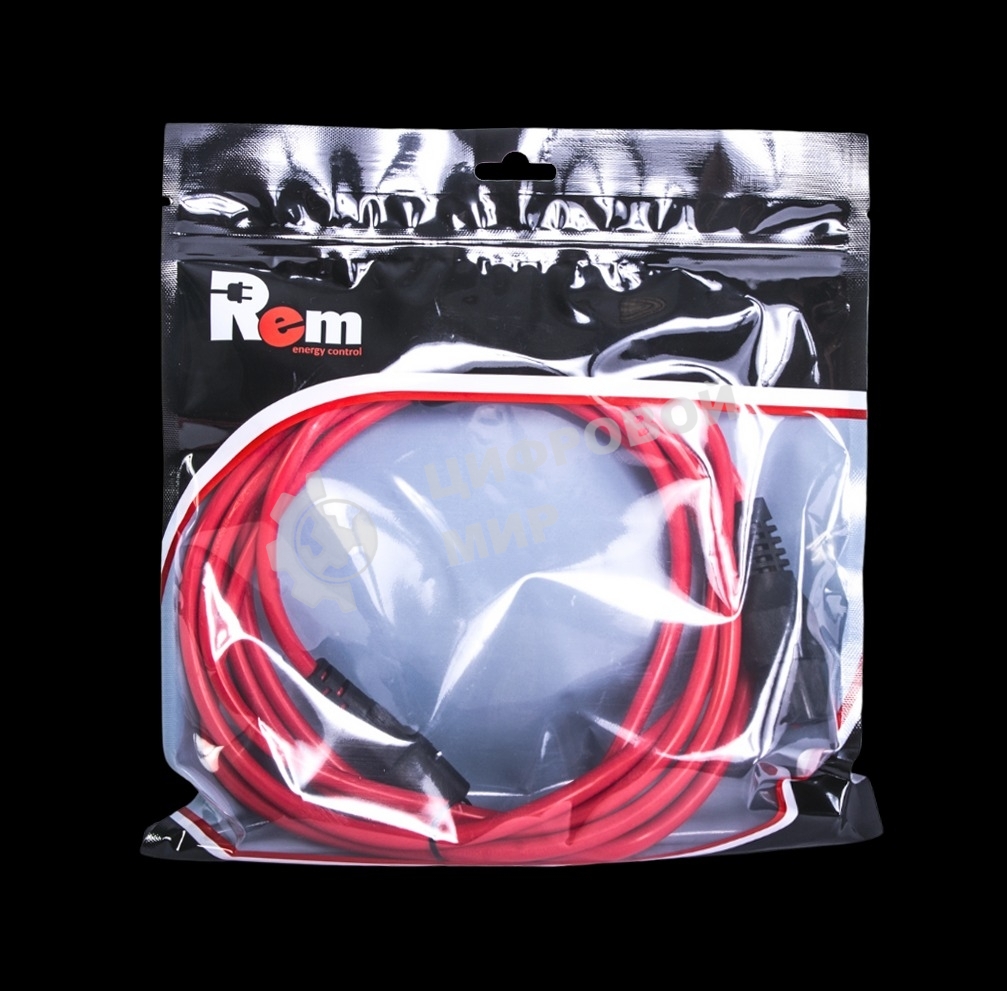 Шнур питания с фиксатором REM IEC 60320 C19/IEC 60320 C20, 16 А/250 В (3 1,5), 3 м, красный R-16-Cord-C19-C20-3-Red