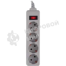 Сетевой фильтр Buro 400SL-3-G 3 м, 4 розетки, серый (пакет ПЭ)