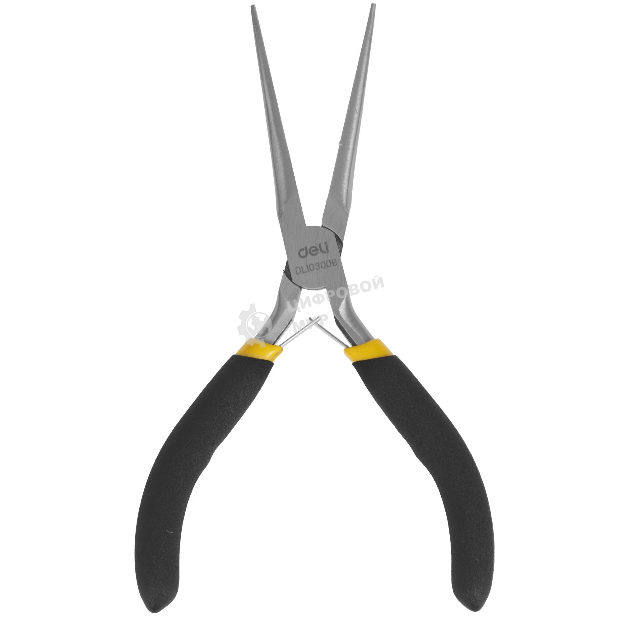 Мини-тонкогубцы удлиненные Deli DL103006 150 мм, прорезиненная рукоять