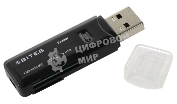 Кард-ридер 5bites RE3-200BK/черный/SDXC/SDHC/SD/microSDXC/microSDHC/microSD/USB 3.0/пластиковый