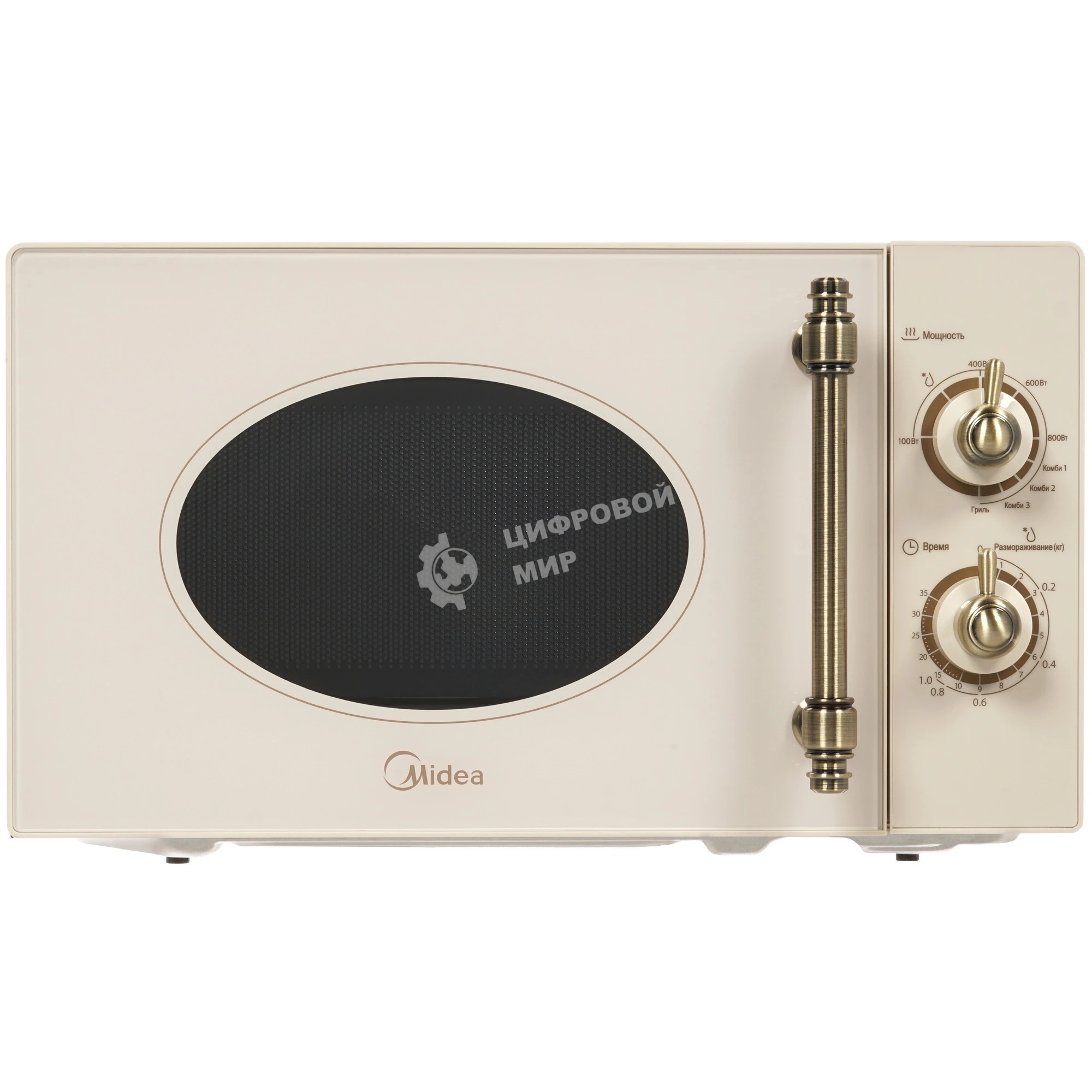 Микроволновая печь Midea MG820CJ9-I2 бежевый, 20 л, 800 Вт, переключатели - поворотный механизм