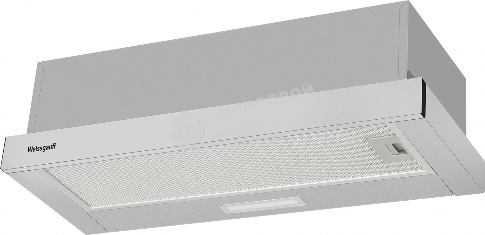 Вытяжка встраиваемая Weissgauff TEL 06 2M IX серебристый, 60 см, 800 куб. м/ч, 49 дБ