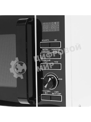 Микроволновая печь BBK 25MWS-970T/WB белый, 25 л, 900 Вт, переключатели - кнопки, поворотный механизм