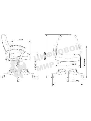 Кресло компьютерное Бюрократ CH-808-LOW/#B 3С11 черный, низкая спинка, сиденье на пиастре
