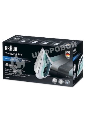 Утюг Braun SI7042GR белый/бирюзовый, 2400 Вт, 50 г/мин, 220 г/мин, 300 мл