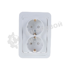 Розетка 2-м CLASSICO защ. шторки с заземл. 2128x белый ASD/IN HOME 4690612000985