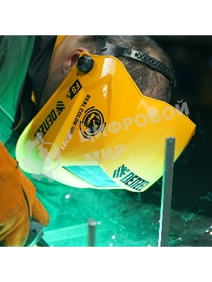 Щиток защитный лицевой (маска сварщика) Denzel F8, см. окно 100х50, Real Color, DIN 4-8/9-13