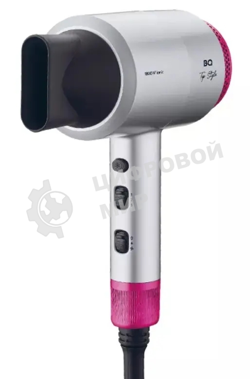 Фен BQ HD1818M серый/розовый, 1800 Вт, ионизация