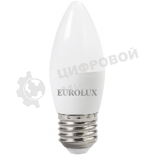 Лампа светодиодная EUROLUX LL-E-C37-6W-230-4K-E27 свеча