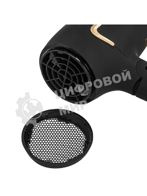 Фен Zelmer TRAVEL ZHD8321 черный/золотистый, 1600 Вт, компактный