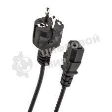 Кабель компьютер-розетка 220V EURO VDE 3G*1.0мм2 медь TELECOM TE021-CU 1,8м