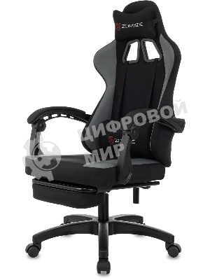 Кресло Zombie Weaver черный/серый, ткань, подголовник, подставка для ног