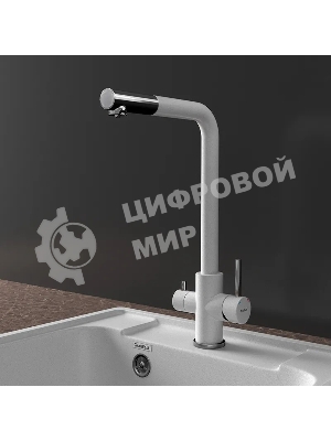 Кухонный смеситель GranFest Quarz GF-Z-5421, Г-образный, кран под фильтрованную воду, серый