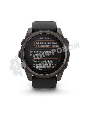 Смарт-часы Garmin Fenix 8 Solar Sapphire титановый угольно-серый DLC, черный 51мм