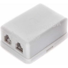 Розетка телефонная TA-102 RJ-11 (6P4C) внешняя 2 порта, белый