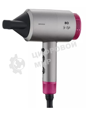 Фен BQ HD1818M серый/розовый, 1800 Вт, ионизация