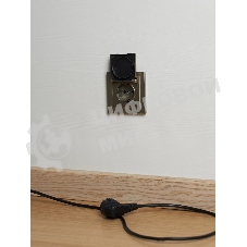 Розетка 1-местная BRITE IEK РСбш10-3-БрШ (BR-R16-16-K37) с заземлением, с защитными шторками и крышкой, 16А, IP20, шампань