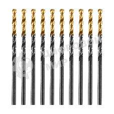 Сверло по металлу Denzel 2,5 мм, HSS-Tin, Golden Tip, 10 шт.