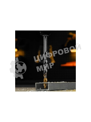 Сверло спиральное по металлу Denzel 12 x 205 мм, Р6М5, Golden Tip, удлиненное