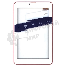 Сенсорное стекло (тачскрин) для Irbis TZ753, белое с красной рамкой