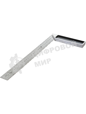 Угловая линейка стальная Deli DL302300 300мм нержавеющая сталь + алюминиевое основание