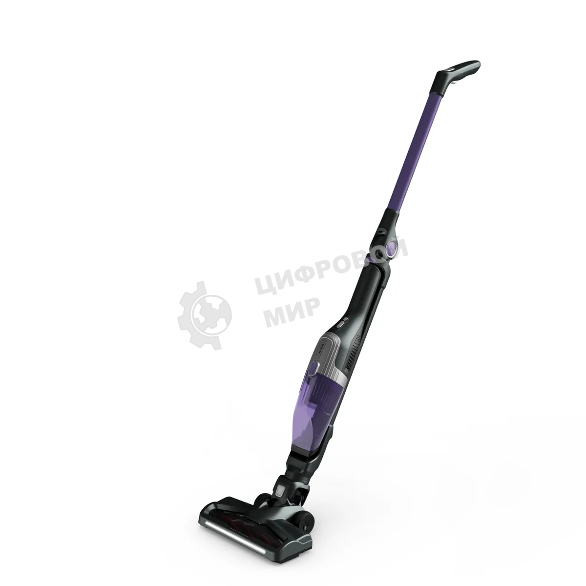 Пылесос вертикальный Tefal TY1238WO серый/фиолетовый, питание от аккумулятора, 145 Вт, уборка сухая, пылесборник 0.4 л, работа от АКБ max 40 мин.