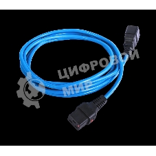 Шнур питания с фиксатором REM IEC 60320 C19/IEC 60320 C20, 16 А/250 В (3 x 1,5), длина 1,8 м, синий R-16-Cord-C19-C20-1.8-Blue