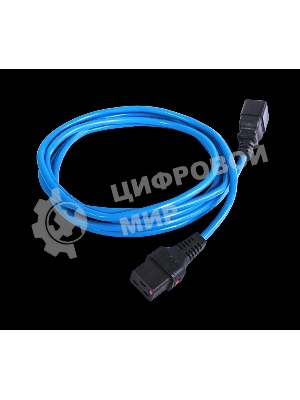 Шнур питания с фиксатором REM IEC 60320 C19/IEC 60320 C20, 16 А/250 В (3 x 1,5), длина 1,8 м, синий R-16-Cord-C19-C20-1.8-Blue