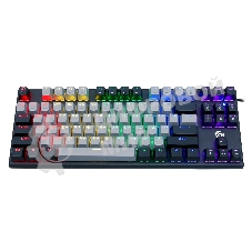 Клавиатура проводная механическая Gembird KB-G600, 87кл, Rainbow, красн.свитчи, 1.8м, черная