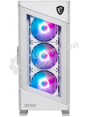 Компьютерный корпус MSI MPG VELOX 100R белый, Global, 2xUSB 3.0, 1xType C, 4x120мм ARGb Fan, ARGb