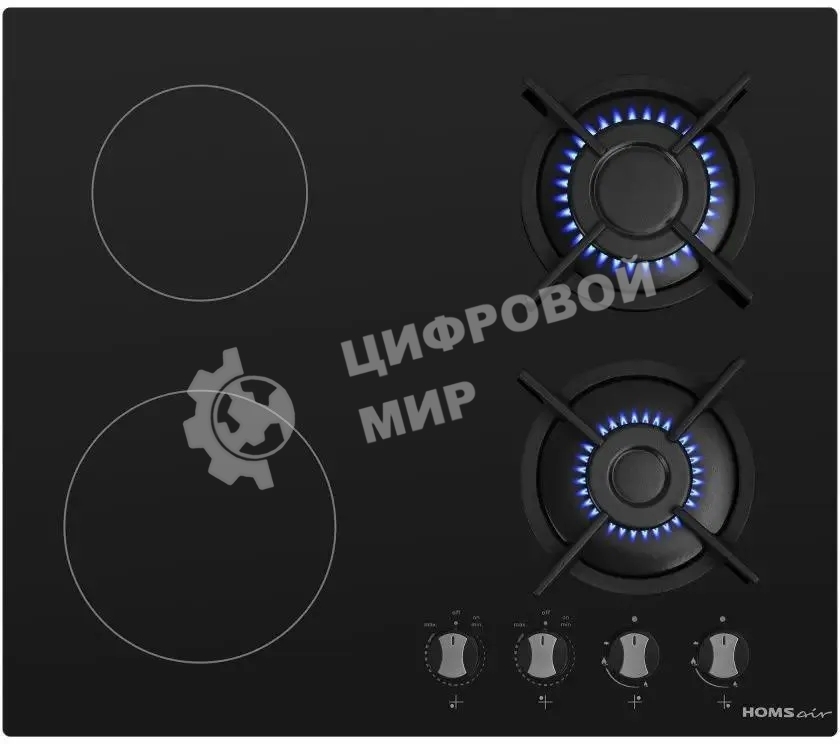 Комбинированная варочная панель HOMSair HG641VBK независимая, черный