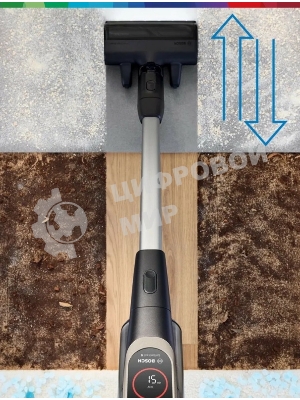 Пылесос вертикальный Bosch BCS931GAC серый, питание от аккумулятора, уборка сухая, пылесборник 0.4 л