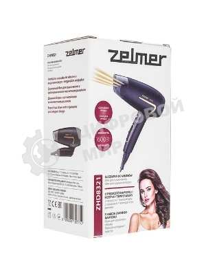 Фен Zelmer TRAVEL ZHD8321 черный/золотистый, 1600 Вт, компактный