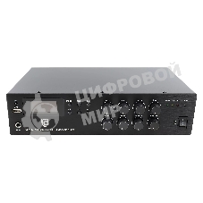 Микшер-усилитель Intrend ITMXAMP-120MT MP3, FM тюнер, USB, Bluetooth, 2хMic/3хLine входы, 1хLine выход,120 Вт, 4/8Ом/100V, IR-пульт в комплекте