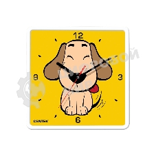 Часы настенные Centek СТ-7103 (щенок) 25х25 см, квадрат, шаговый ход, кварцевый механизм