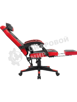 Кресло Defender DIABLO BLACK/RED черный/красный, экокожа, подставка для ног