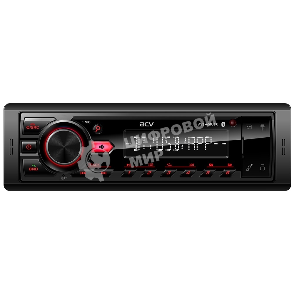 Автомагнитола ACV AVS-401UBR, 1 DIN, Bluetooth, USB Type-A, AUX