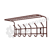 Вешалка с полкой Ника-Премиум ВП6М/А медный антик, 6 крючков