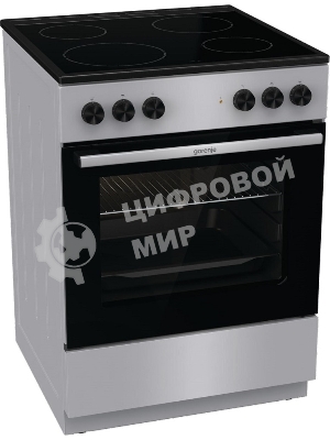 Плита электрическая Gorenje GEC6A11SG серый, конфорок 4 электрических, духовка 65 л, 60 см x 85 см x 60 см