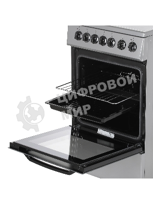 Плита электрическая Beko FFSE57114GS серебристый, конфорок 4 шт, духовка 55 л, 50 см x 85 см x 60 см