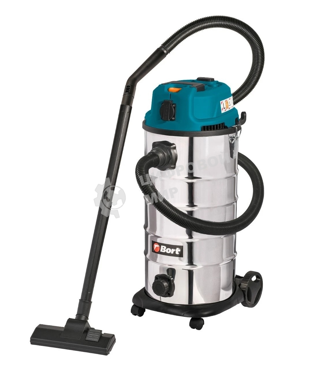 Строительный пылесос Bort BSS-1640-STORM синий, 270/1600 Вт, уборка сухая/влажная, пылесборник мешок/контейнер, 40 л