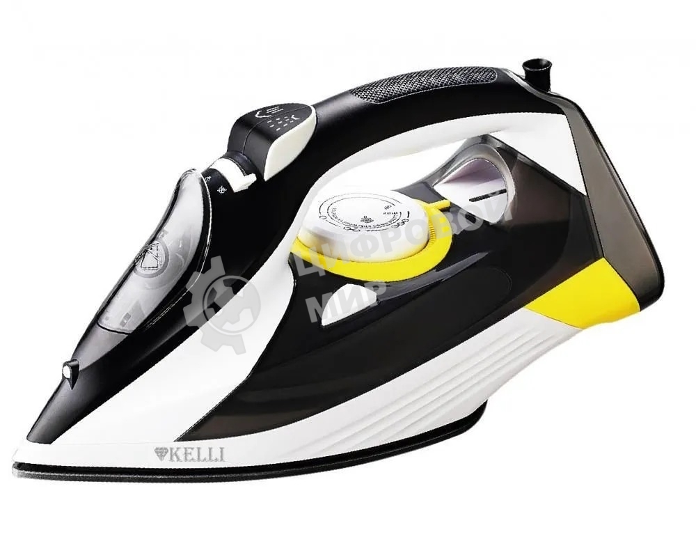 Утюг Kelli KL-1654Y черный/белый/желтый