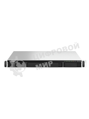 Сетевое хранилище SMB QNAP TS-464U-8G NAS 4 HDD trays, rackmount 1U, 1 PSU. 4-core Intel Celeron N5105/N5095 2.0-2.9 GHz, 8 Gb RAM MAX, 2x2.5GbE, 2xUSB 3.2 Gen 2 (10Gbps), 2xUSB 2.0, 1xHDMI, PCIe Gen 3 x2, W/o rail kit RAIL-B02
