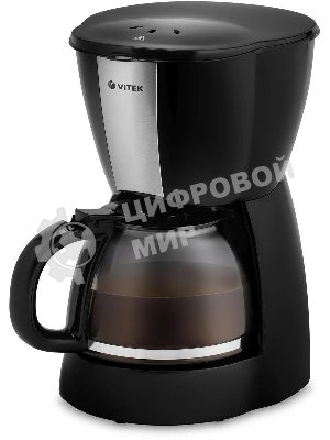 Кофеварка капельная Vitek VT-1503 черный, исп. кофе - молотый, 1.2 л, 900 Вт.