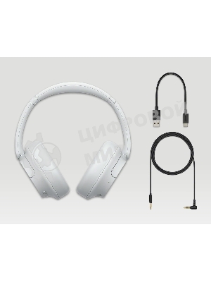 Беспроводные/проводные наушники Sony WH-CH720N белый, полноразмерные, Bluetooth + проводной, активное шумоподавление, до 35 ч