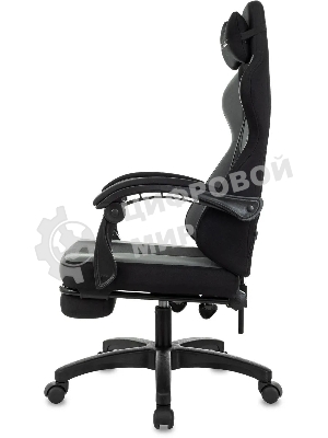 Кресло Zombie Weaver черный/серый, ткань, подголовник, подставка для ног