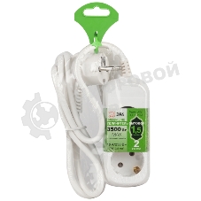 Удлинитель электрический ЭРА UDL-16-215-E Greenline 2 розетки с заземлением 1,5м ПВС 3x1мм2