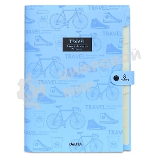 Папка-портфель Deli 5737 на кнопке 8 отделений, A4, пластик, ассорти