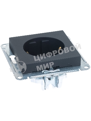 Механизм розетки 1-м СП AtlasDesign с заземл. 16А карбон SchE ATN001043